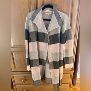 LOFT Heathered Gray Knit Cardigan
